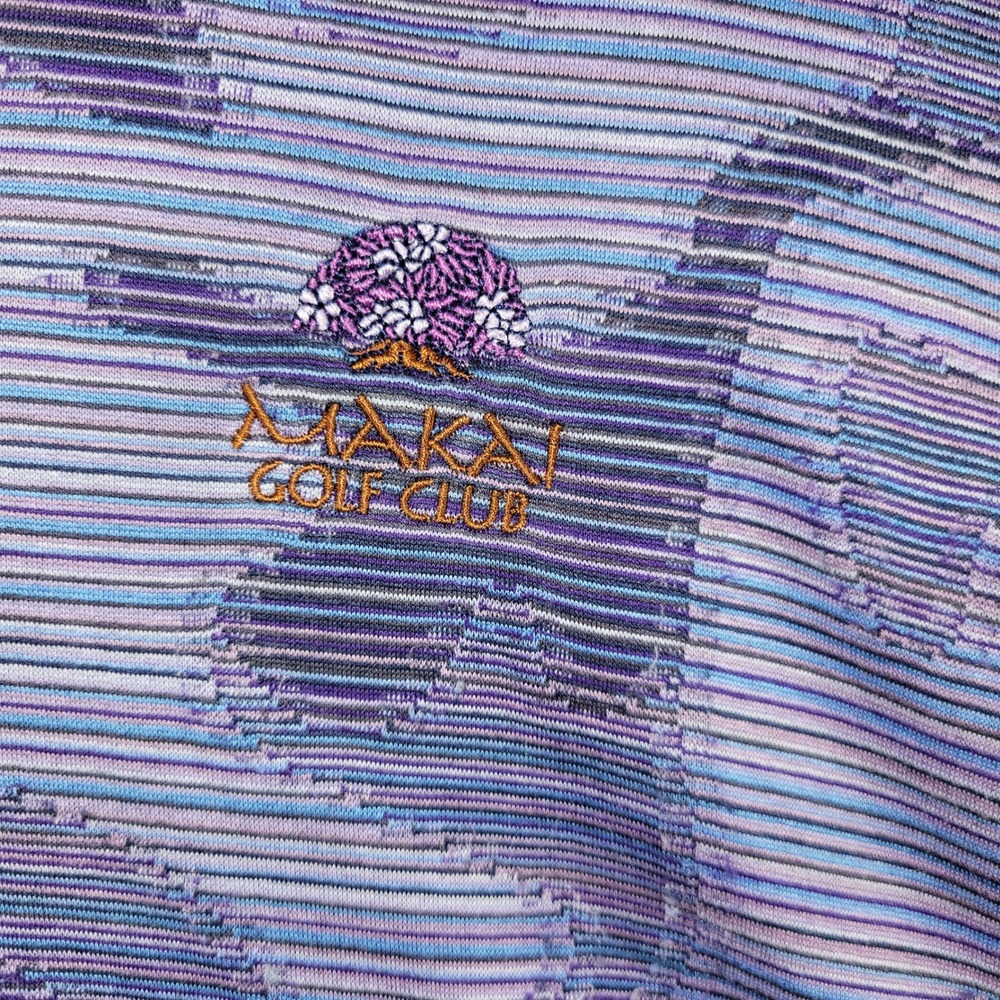 Bugatchi Uomo Polo Mens Medium Purple Camo Makai Golf Club Short Sleeve Shirt - Picture 4 of 5